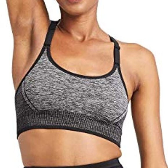 NWOT // Black Gray Medium Support Sports Bra - Picture 1 of 9